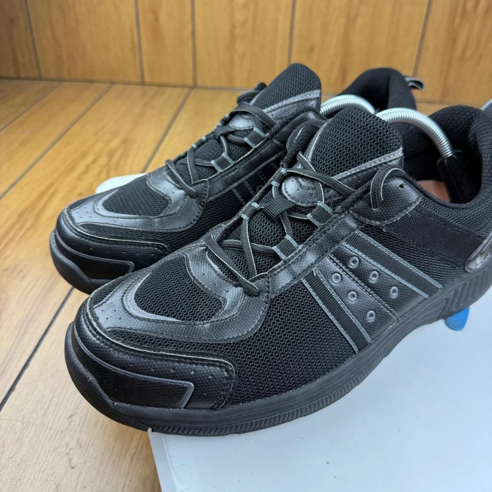 Orthofeet 611 Sprint Mens Athletic Shoes Black Mesh Sneakers Size 12 D Medium